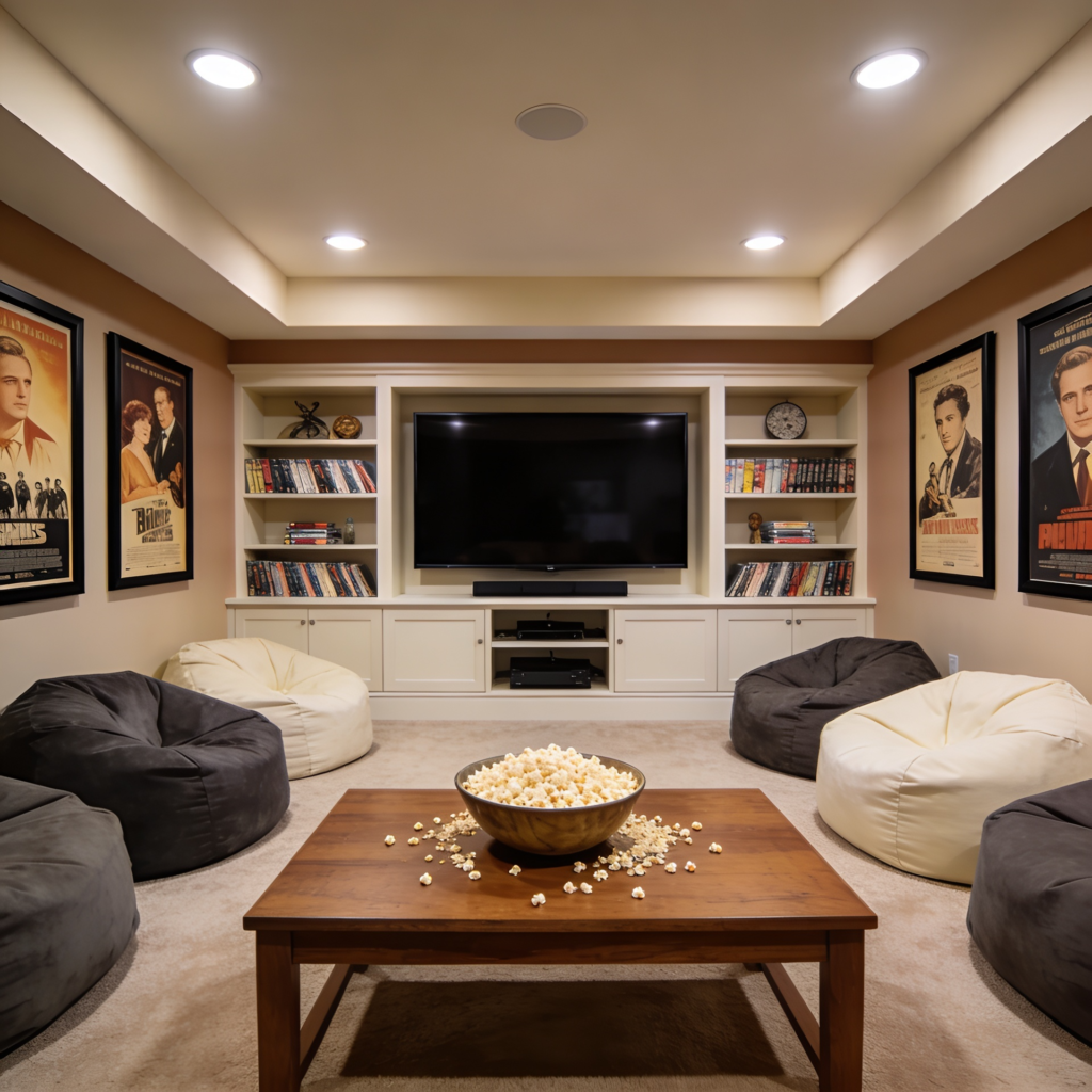basement family room